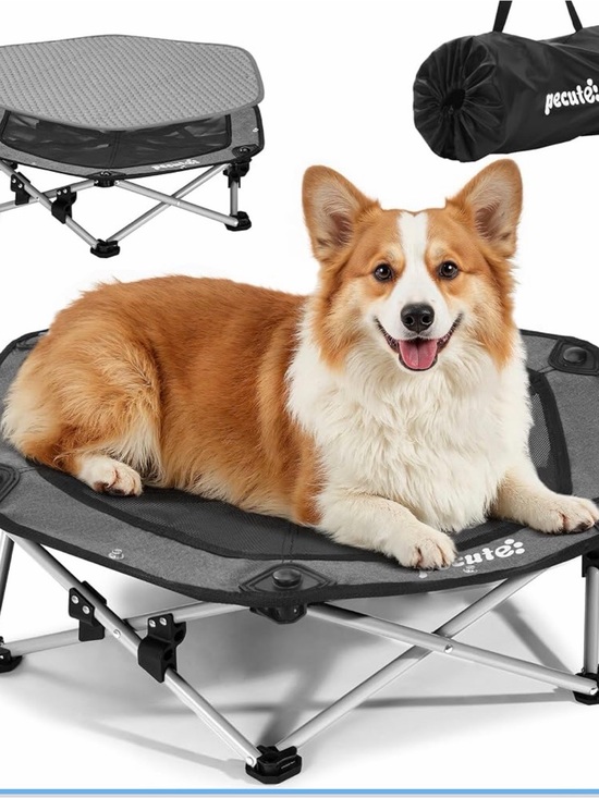 Other - Raised Dog Bed with Cooling Mat, Elevated Pet Cot for Medium Dogs